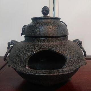 鬼面風炉釜  南部鉄具   茶道具  三脚    