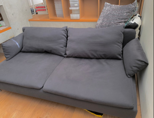 3人がけ ソファ 約190×97cm ダークグレー オシャレです