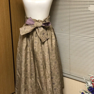 着物生地大島紬でスカートを手作りました。