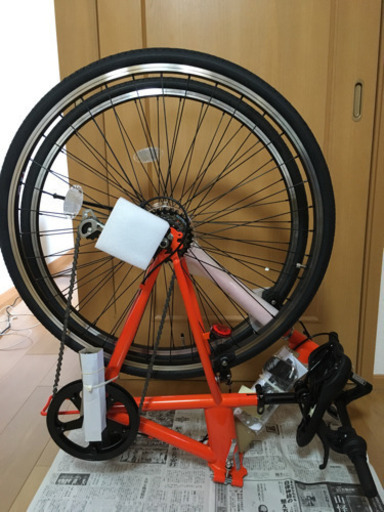 ［未使用］フィールドチャンプ700C 折り畳み自転車オレンジ