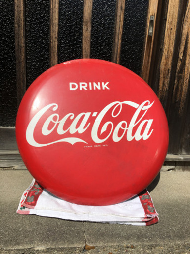 コカコーラ円形看板　直径81〜82センチ