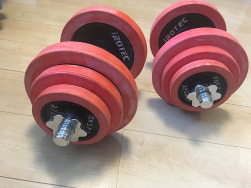 【中古】ダンベル IROTEC(アイロテック)ラバー ダンベル 40kgセット 20kg 2個