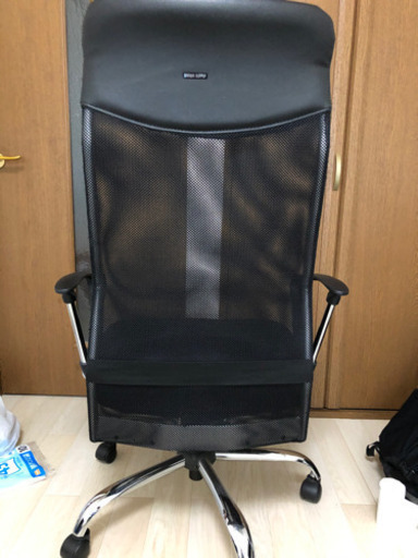椅子 肘あて付きハイバックメッシュチェア