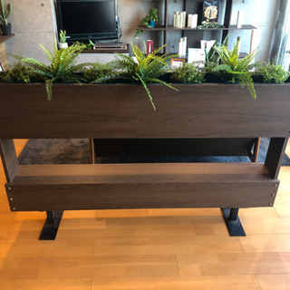 激レア✨ レトロなパーテーション プラントボックス付き 間仕切り リメイクシート加工の画像