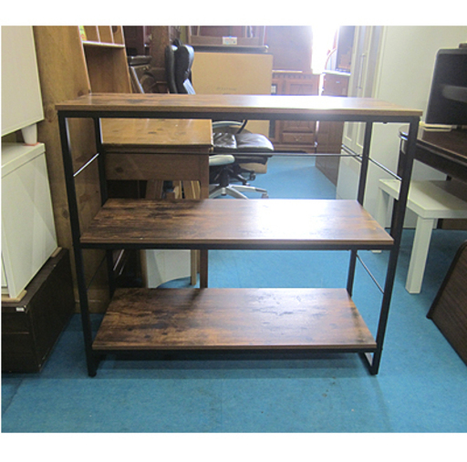 札幌【男前系 無骨な雰囲気 3段アイアンシェルフ】幅100cm 分解＆組立て可能 スモーキーカラー インダストリアル ヴィンテージ風 ダメージ風 ラック 棚 本郷通店