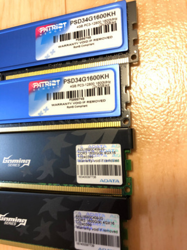 CPU、M/B、メモリ、グラボ