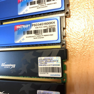 CPU、M/B、メモリ、グラボの画像