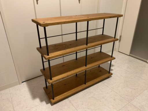 アイアン×無垢材の木製棚