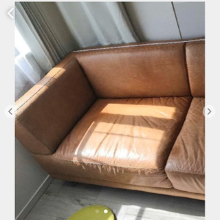 unico】 3人がけ レザーソファ