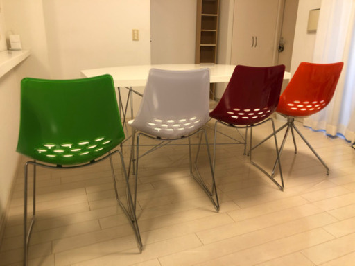 カリガリス Calligaris ジャム JAM チェア 2脚セット ホワイト×レッド