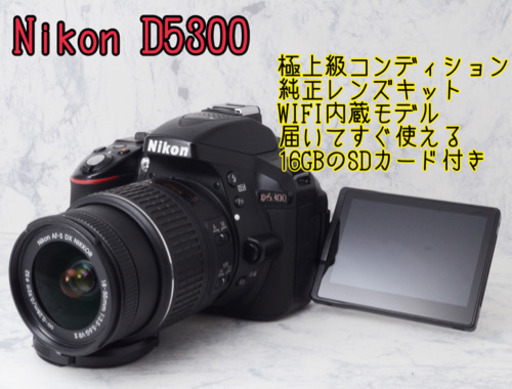 ビギナーにおすすめ●WIFI内蔵●純正レンズキット●16GB●ニコン D5300