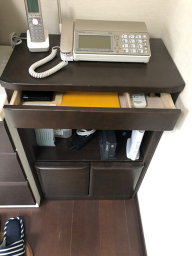 電話2台と電話を置く台セット