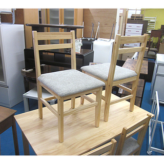 美品!【シンプルデザイン 4人掛けダイニングセット】幅1197mm 分解＆組立て可能(テーブル) ナチュラルカラー ダイニング5点セット 食卓テーブルセット ダイニングテーブルセット アイリスプラザ 札幌 本郷通店の画像