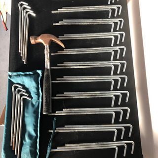 スチールペグ、ハンマーセットの画像