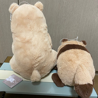 クマとたぬき　ぬいぐるみセットの画像