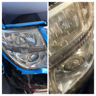 ヘッドライト黄ばみ除去！新車時の輝きと安全な視界が蘇り快適に☆の画像