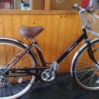 終了しました。自転車屋の整備済み　中古シティーサイクル　27インチ　美品　切り替え6段　センサーライト　ダブルロック付き