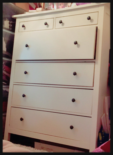 処分しました［IKEA］姫系 白 チェスト 収納力抜群 洋服ダンス 重量感 訳あり ジャンク品