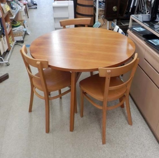 ダイニングセット 3人掛け ラウンド イス3脚 ナチュラル ダイニング 食卓 食卓テーブル 円形 円卓 ペイペイ対応 札幌市西区西野