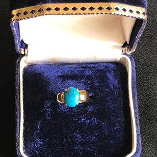 18k台　トルコ石　リング　美品　