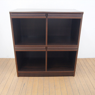 ブックラック 本棚 木目調 幅78 奥行40 高さ85cm (LA22)の画像