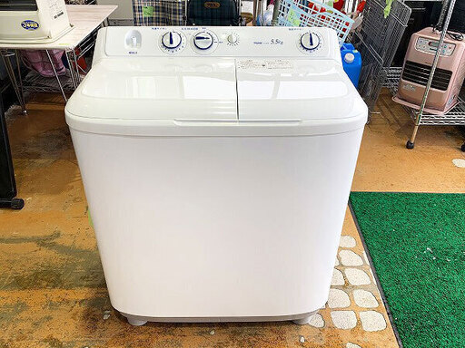 【苫小牧バナナ】2018年製 ハイアール/Haier 5.5kg 二層式洗濯機 JW-W55E ホワイト系 １人暮らし向け 清掃済み
