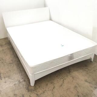 中古 店舗近郊送料格安 チェリー 桜屋工業 ダブルベッド マット付 BH-511-D ホワイト 140×201×80 【店舗近郊限定販売】