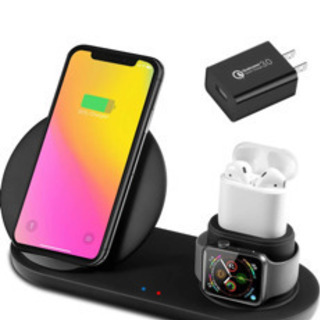 Qi ワイヤレス充電器 急速 3 in 1充電スタンド appl...