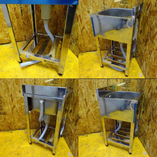 (4659-0)業務用 アズマ ステンレス 一槽シンク W450D450H800 BG90 流し台 厨房機器 飲食店 店舗