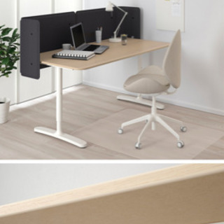 テーブル　IKEA BEKANT 都内、川崎市ならば＋4000円で配達します　160×80×65~85 天板に傷ありですが綺麗ですの画像