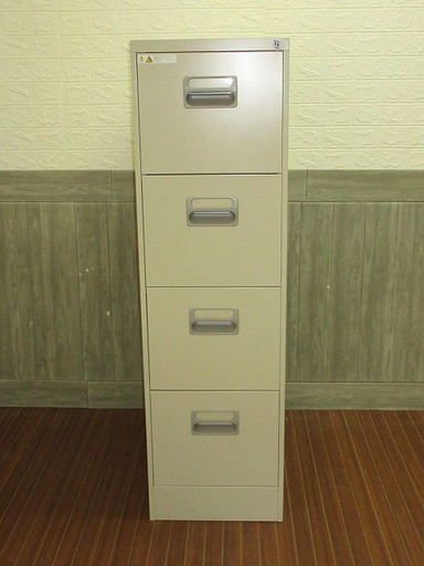 stp-0096　ダイシン工業　A4ファイリングキャビネット　A4-4N　ライトグレー　DSK　スチール製　引き出し4杯　オフィス収納　書架　書庫　書類収納　鍵付き