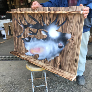 木工アート トナカイ（手渡し）〈値下げ〉