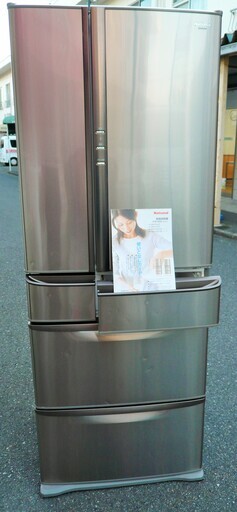 ☆ナショナル National NR-F472T-SR 470L 6ドアノンフロン冷凍冷蔵庫 コンパクトBig◆冷気も、庫内も、全室クリーン冷蔵庫