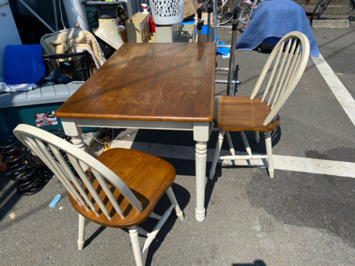 ダイニングテーブル　椅子2脚　中古　リサイクルショップ宮崎屋20.3.25