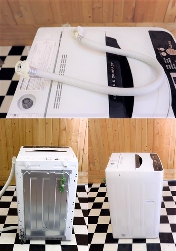 配達込み　全自動洗濯機　SHARP　ES-G45RC-W 2016年製　4.5kg　ブラック　単身　新生活　洗濯　住まい