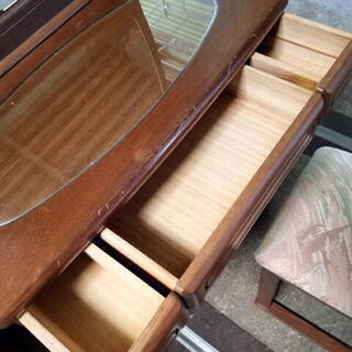 化粧台 ドレッサー セット 鏡台 椅子付き　収納多数の画像