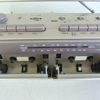 2015年製 オーム電機 ダブルラジカセ RCS-W877M　ラジオ体操 防災グッズ もしものときの備品に　AM/FMステレオダブルカセットレコーダーの画像