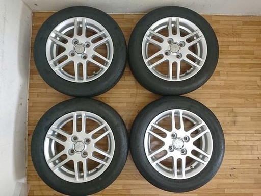 18年BS製夏タイヤ155/65R14 ダイハツ純正アルミ付き 4本セット！