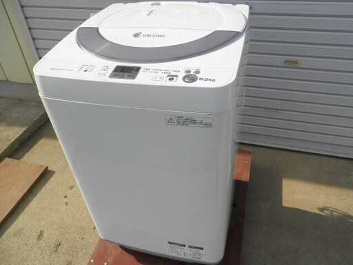 シャープ ５．５kg 全自動洗濯機  ES-GE55N２０１３年 美品 無料配送（つくば市から２０キロまで