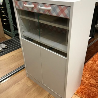 【リサイクルサービス八光　田上店　配達・設置OK】ホワイト　ミニ食器棚