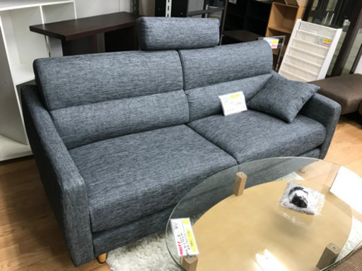 【リサイクルサービス八光　田上店　配達・設置OK】3人掛け　グレーソファ