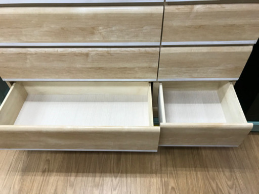 【リサイクルサービス八光　田上店　配達・設置OK】ナチュラル木目　ワイド4段チェスト