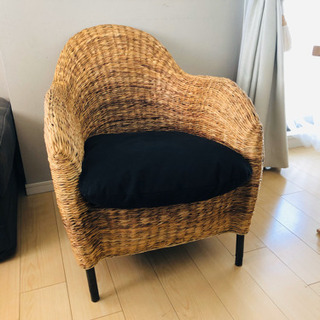 【ジャンク品】IDEE ラタンシングルソファの画像