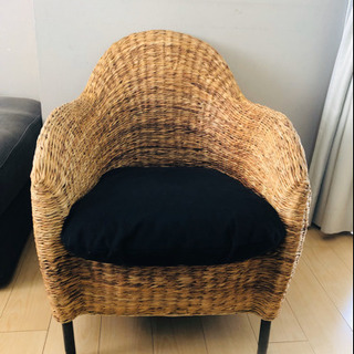 【ジャンク品】IDEE ラタンシングルソファ