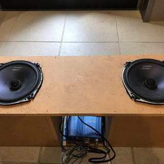 アウトドア用移動式スピーカー。 バッテリー アンプ ジャック付属★の画像