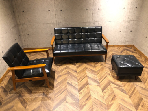 カリモク✨美品 ソファ リビング3点セット！ 2人掛け 1人掛け オットマン