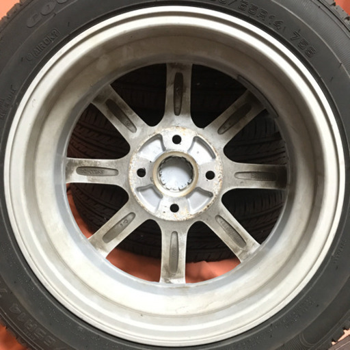 値下げ‼️136-1グッドイヤー155/65R14ダイハツ純正アルミホイール付4本セット14×4.5J +45 GOODYEAR GT