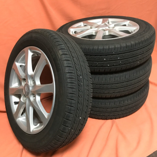 値下げ‼️136-1グッドイヤー155/65R14ダイハツ純正アルミホイール付4本セット14×4.5J +45 GOODYEAR GT-Eco Stage タントなどに