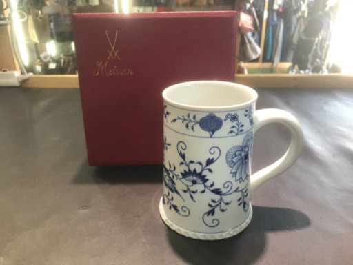 (商談中2/17)【店舗同時販売中】マイセン　Meissen 250周年 キリンビアマグコレクション　1989年　ブルーオニオン　未使用品　箱付