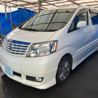 分割OK 審査なしの自社ローンの車屋　絶好調で綺麗なアルファード　車検3年11月　ナビ　CD テレビ　ダブルサンルーフの画像
